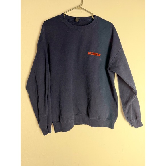 Gildan Other - Auburn University Tigers Sweatshirt Navy Blue Embroidered Crewneck Large